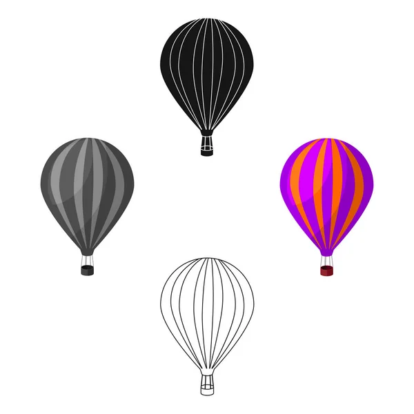 Hőlégballon, a járás. Meleg levegő szállítás működik. Közlekedési egyetlen ikon-ban rajzfilm stílusú vektor szimbólum stock illusztráció. — Stock Vector