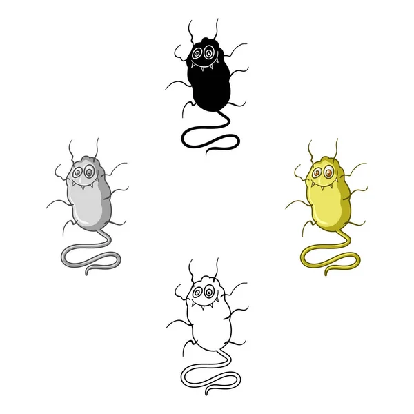 Желтый значок вируса в карикатурном стиле выделен на белом фоне. Вирусы и бактерии символизируют векторное изображение . — стоковый вектор