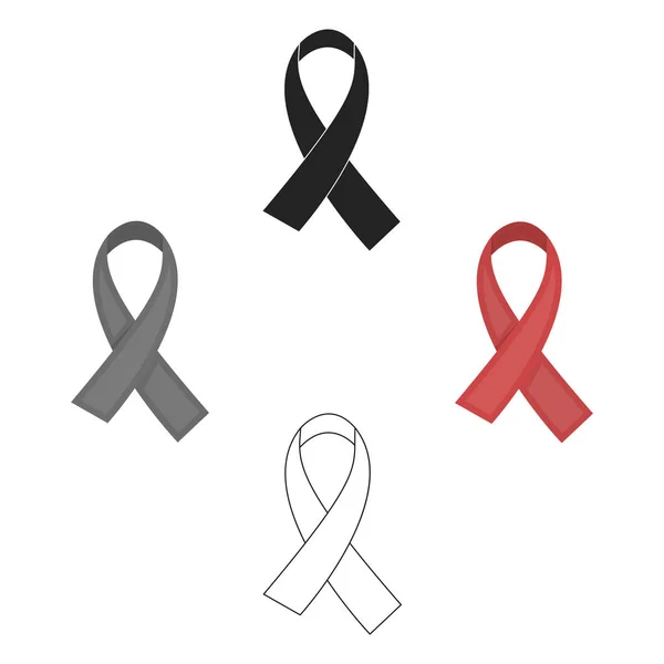 Aids ribbon-symbolen i tecknad stil isolerad på vit bakgrund. Droger symbol lager vektorillustration. — Stock vektor