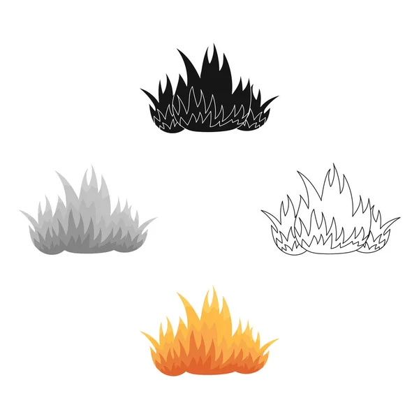 Icono de fuego de dibujos animados. Icono de equipo de fuego de silueta única de la gran caricatura Departamento de fuego - stock vecto - stock vecto - stock vector — Vector de stock