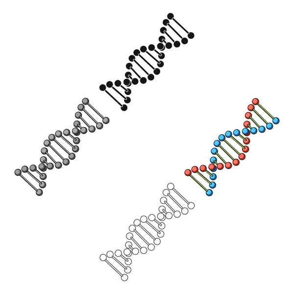 DNA-keten. Geneeskunde één pictogram in cartoon stijl vector symbool stock illustratie web. — Stockvector