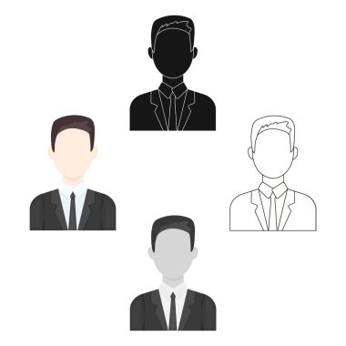 İşadamı simgesi karikatür. Tek avatar, sevgiyle simgesinden büyük avatar çizgi film.