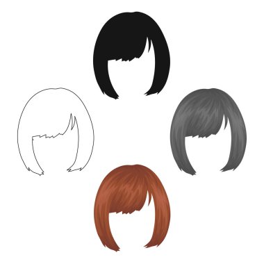 Square.Back saç modeli tek simge karikatür tarzı vektör simge stok çizim web içinde.