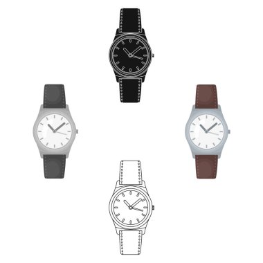 Beyaz arka plan üzerinde izole karikatür tarzı klasik Bilek seyretmek simgesini. Hippi tarzı sembol stok vektör çizim.