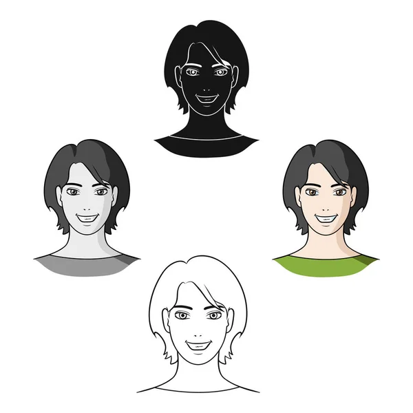 Avatar Mädchen mit kurzen Haare.avatar und Gesicht einzigen Symbol im Cartoon-Stil Vektor Symbol Stock Illustration. — Stockvektor