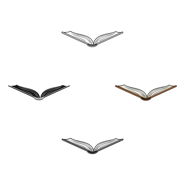 Geopende boek icoon in cartoon stijl geïsoleerd op een witte achtergrond. Boeken symbool voorraad vectorillustratie. — Stockvector