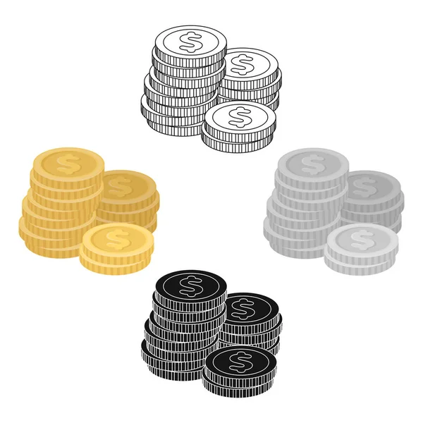 A pile of coins for reckoning in a casino. Gambling.Kasino single icon in cartoon style vector symbol stock illustration. — Stock Vector