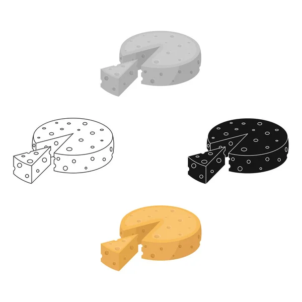 Icono francés de queso duro en estilo de dibujos animados aislado sobre fondo blanco. Francia país símbolo stock vector ilustración . — Vector de stock