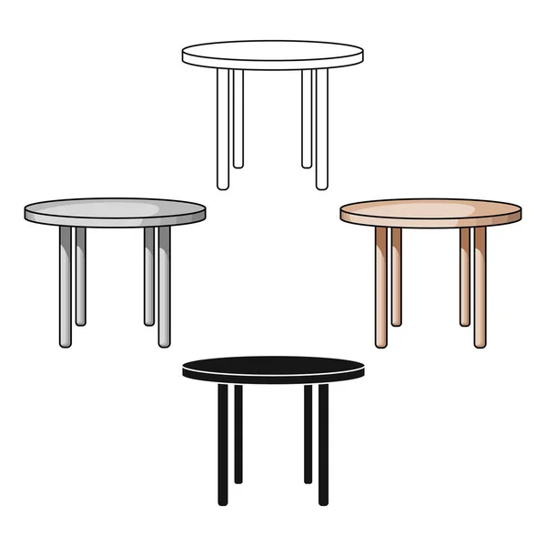 Icône de table ronde en bois de style dessin animé isolé sur fond blanc. Meubles et intérieur de la maison symbole illustration vectorielle de stock . — Image vectorielle