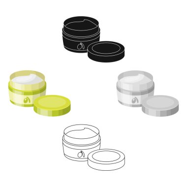 Zeytin krema konservesi. Zeytin karikatür tarzı vektör simge stok çizim web simgesinde tek.