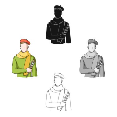 Karikatür tarzı vektör simge stok çizim web Artist.Professions tek simge.
