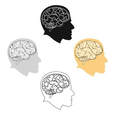 Beyin simgesi karikatür. Büyük okul, üniversite karikatür simgesinden tek eğitim.