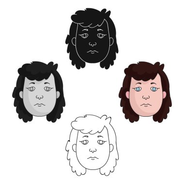 Harley'in yüz simgesi beyaz arka plan üzerinde izole karikatür tarzı. Taş Devri sembol stok vektör çizim.