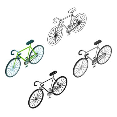 Bisiklet simgesi beyaz arka plan üzerinde izole karikatür tarzı. Ulaşım sembol stok vektör çizim.