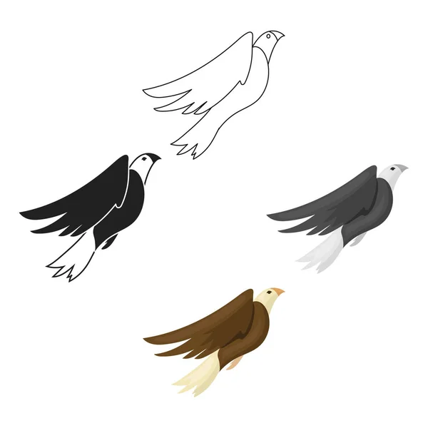 Icono de águila americana en estilo de dibujos animados aislado sobre fondo blanco. Día patriota símbolo stock vector ilustración . — Vector de stock