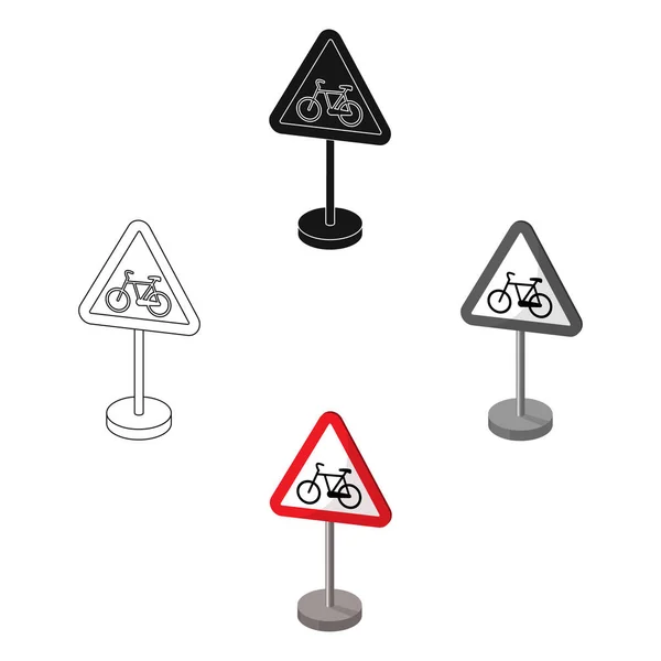 Attenzione icona del cartello stradale in stile cartone animato isolato su sfondo bianco. Segni stradali simbolo stock vettoriale illustrazione . — Vettoriale Stock