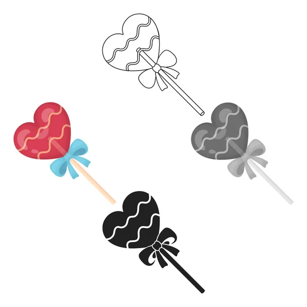 Icono de caramelo en estilo de dibujos animados aislado sobre fondo blanco. Símbolo romántico stock vector ilustración . — Archivo Imágenes Vectoriales
