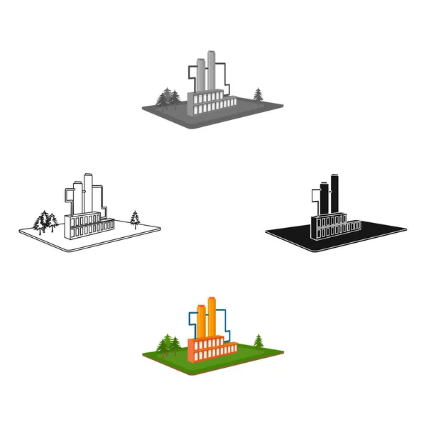 Processing factory. Factory and industry single icon in cartoon style isometric vector symbol stock illustration web. — Stock Vector