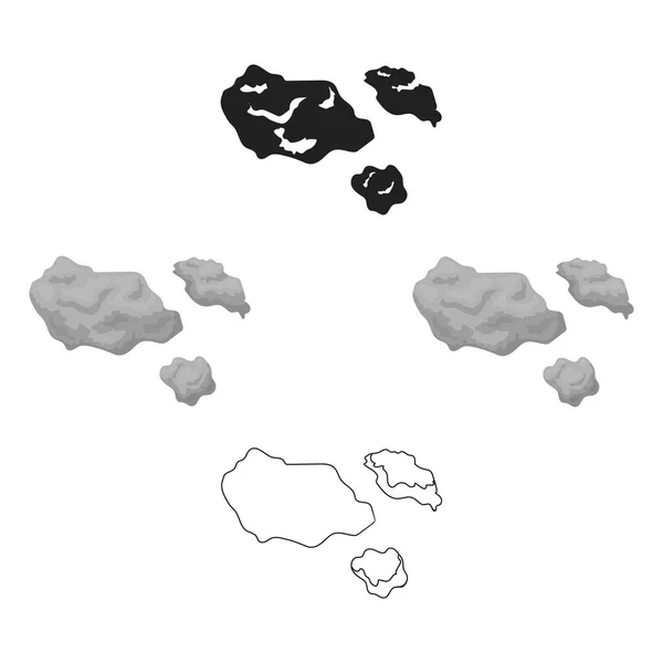 Ícone de asteróide em estilo cartoon isolado no fundo branco. Espaço símbolo estoque vetor ilustração . —  Vetores de Stock