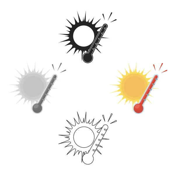 Icono de calor en estilo de dibujos animados aislado sobre fondo blanco. Tiempo símbolo stock vector ilustración . — Vector de stock