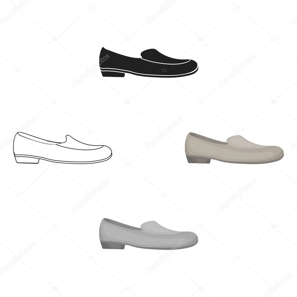 Loafers icon in cartoon style isolated on white background. Shoes symbol stock vector illustration.