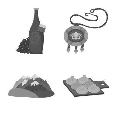 Öznitelikleri ve Turizm logo vektör Illustration. Küme öznitelikleri ve ulusal hisse senedi vektör çizim.