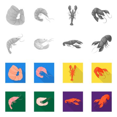 Meze ve okyanus işareti vektör tasarımı. Web için meze ve incelik hisse senedi simgesi kümesi.