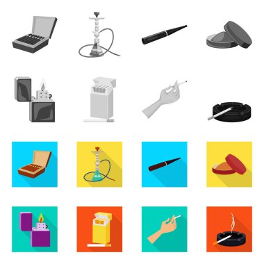 Çöp ve dur işareti vektör tasarımı. Web için çöp ve alışkanlık hisse senedi simgesi kümesi.