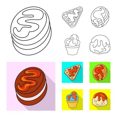 Şekerleme ve mutfak simgesi yalıtılmış nesne. Şekerlemeler ve ürün stok vektör çizim.