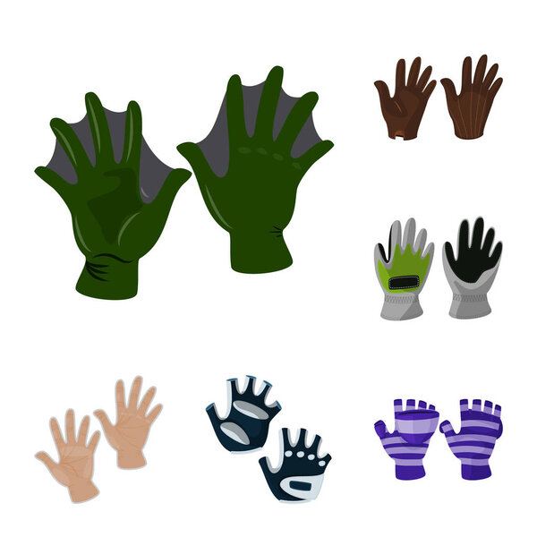 Изолированный объект аксессуаров и знак стиля. Комплект аксессуаров и отличительный векторный значок для склада
.