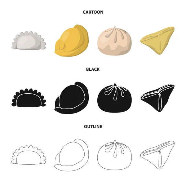 Vektorillustration von Produkten und Kochsymbol. Sammlung von Produkten und Appetithappen-Vektor-Symbol für Aktien. — Stockvektor