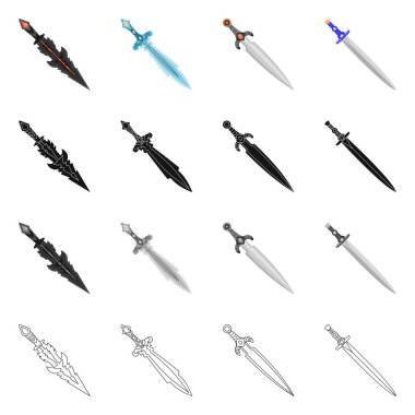 Oyun ve zırh simgesi yalıtılmış nesne. Oyun kümesi ve hisse senedi için bıçak vektör simgesi.