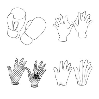 Aksesuar ve stil simge vektör Illustration. Aksesuar ve farklı hisse senedi vektör çizim topluluğu.