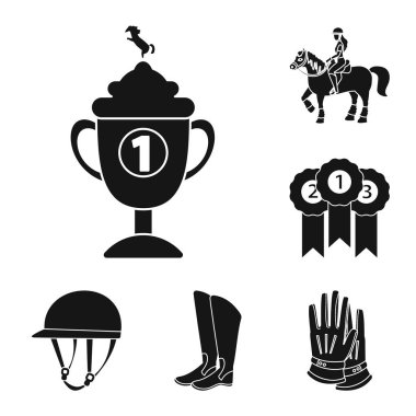 Spor ve rekabet logosu yalıtılmış nesne. Spor ve Binicilik hisse senedi vektör çizim.