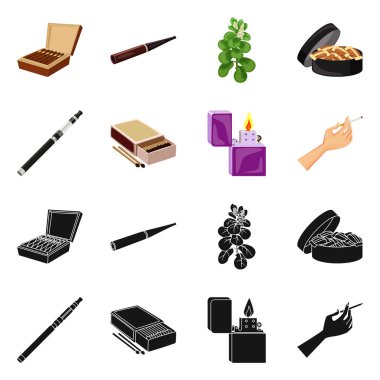 Çöp ve dur işareti vektör tasarımı. Çöp ve alışkanlık hisse senedi vektör çizim seti.