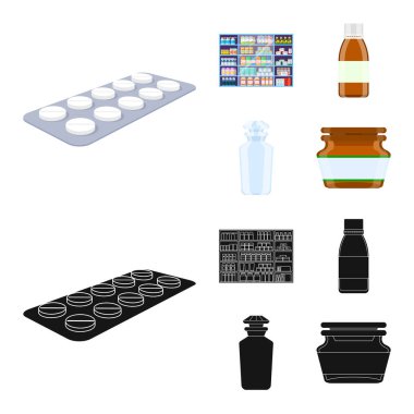 Perakende ve sağlık logo yalıtılmış nesne. Hisse senedi için perakende ve sağlık vektör simge topluluğu.