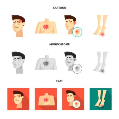 Hastane ve işleme logo yalıtılmış nesne. Hastane ayarla ve stok vektör çizim yardım.