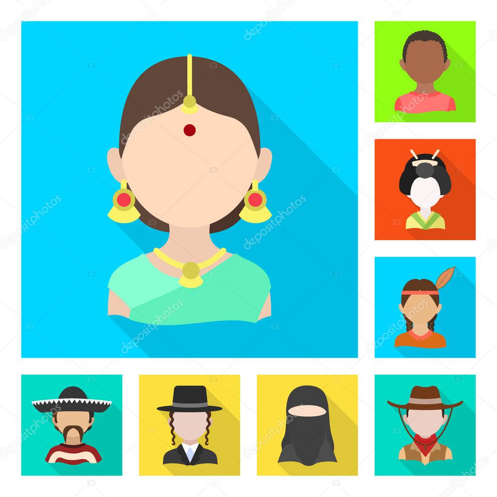 Isolated object of nation and race  symbol. Collection of nation and user vector icon for stock.