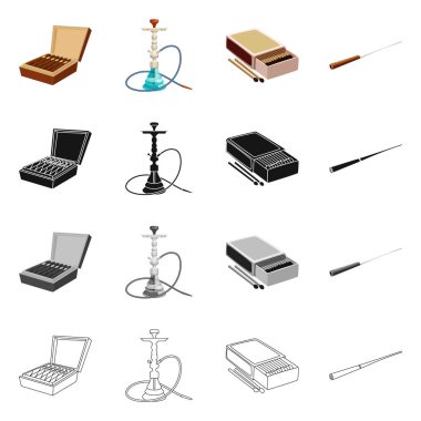 Çöp illüstrasyon vektör ve sembol durdurmak. Hisse senedi için çöp ve alışkanlık vektör simge kümesi.