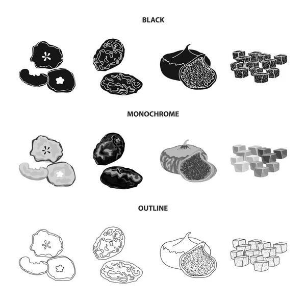 Conception vectorielle des aliments et des symboles crus. Ensemble de nourriture et icône vectorielle de la nature pour le stock . — Image vectorielle