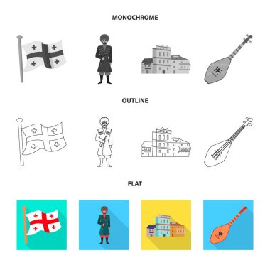 Kültür ve gezi simge vektör tasarımı. Web için kültür ve özgünlük hisse senedi simgesi kümesi.