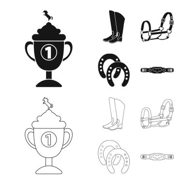 Ekipman ve Binicilik simge vektör Illustration. Ekipman ve rekabet hisse senedi simgesi için web topluluğu.