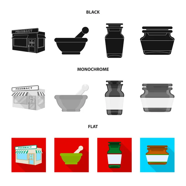 Objeto aislado del signo de venta al por menor y atención médica. Conjunto de símbolo de stock de venta al por menor y bienestar para web . — Vector de stock