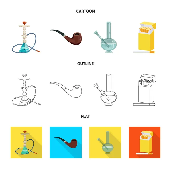 Ilustración vectorial de basura y señal de stop. Conjunto de basura e ilustración de vector de stock de hábito . — Vector de stock