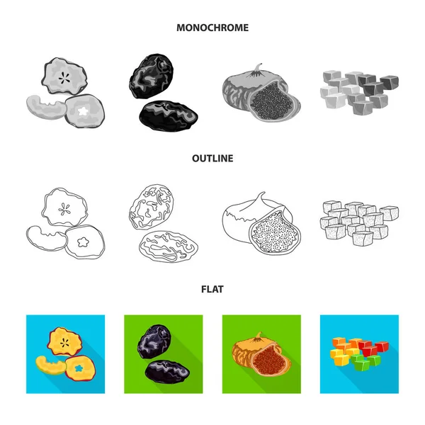 Illustrazione vettoriale del cibo e del segno grezzo. Serie di illustrazioni vettoriali su cibo e natura . — Vettoriale Stock