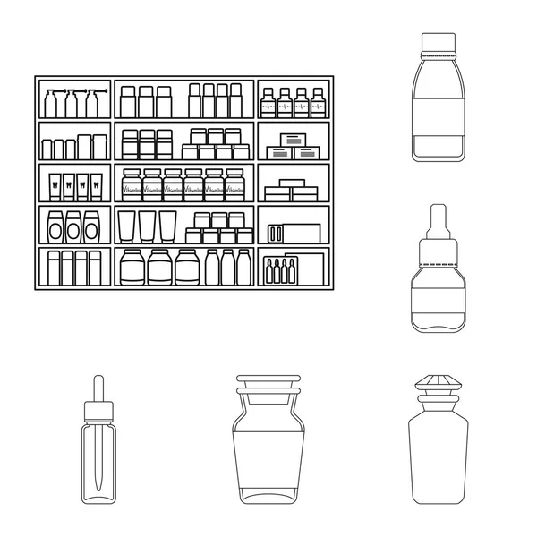 Vectorillustratie Van Farmacie Farmaceutische Teken Collectie Van Apotheek Gezondheid Voorraad — Stockvector