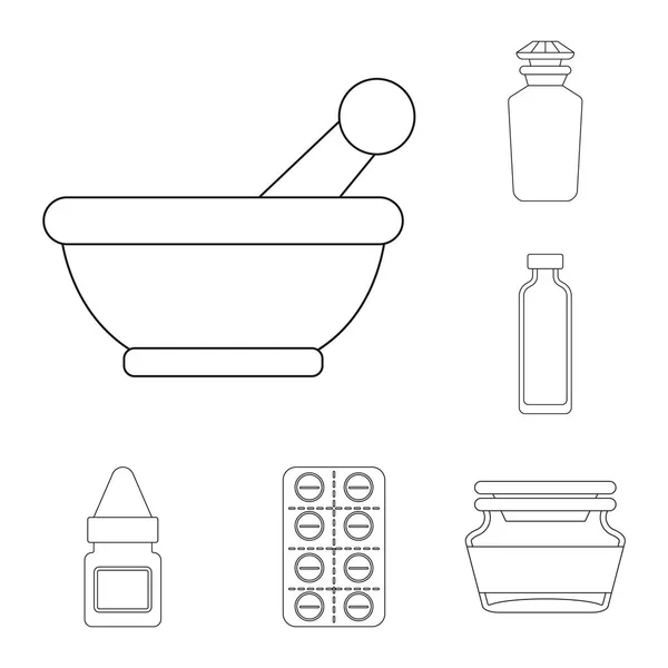 Ilustración vectorial de la farmacia y el símbolo farmacéutico. Conjunto de farmacia y salud stock vector ilustración . — Vector de stock
