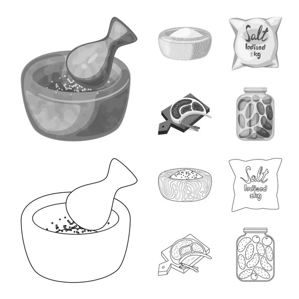 Diseño vectorial de cocina y señal de mar. Colección de cocina e ilustración del vector de caldo de hornear . — Vector de stock