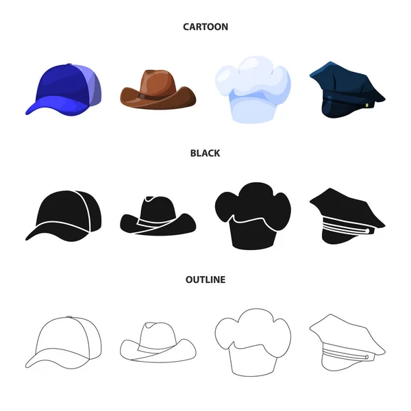 服装和帽子图标的矢量设计。服装和贝雷帽存货的汇集向量例证. — 图库矢量图片