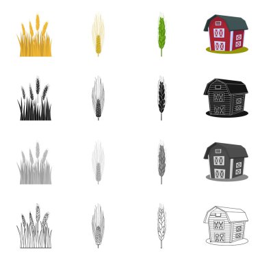 Tarım ve tarım logo vektör Illustration. Web için Tarım ve bitki hisse senedi simgesi kümesi.